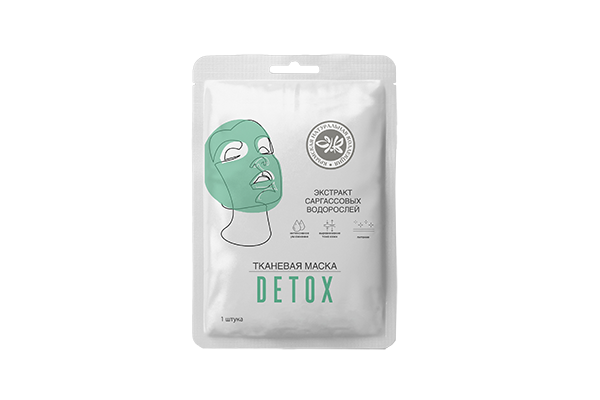 Тканевая маска для лица DETOX с экстрактом водорослей