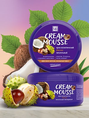 Крем косметический «Cream Mousse» питательный тонизирующий для НОГ 220 гр.